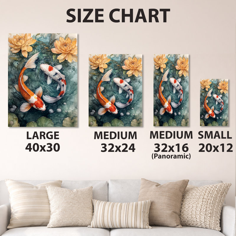 «Blue Koi Garden in Motion - Zen», art mural en métal, impression sur métal minimalisme, L 24 po x H 32 po