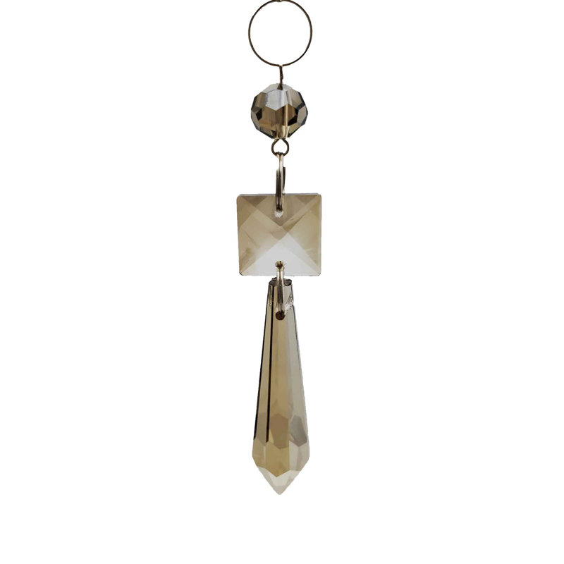 Ornement faîteau à cristal de verre (ensemble de 12), Ambre