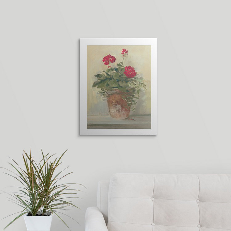 «Pots de géraniums II», reproduction, H 48 po x l 38 po x P 1,5 po, Toile