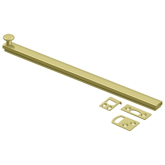 Boulon de surface 12 "Deltana 12SBCS3, vis dissimulée, HD en laiton poli, Laiton poli, H 1,9375 po x l 12 po x P 1,5625 po