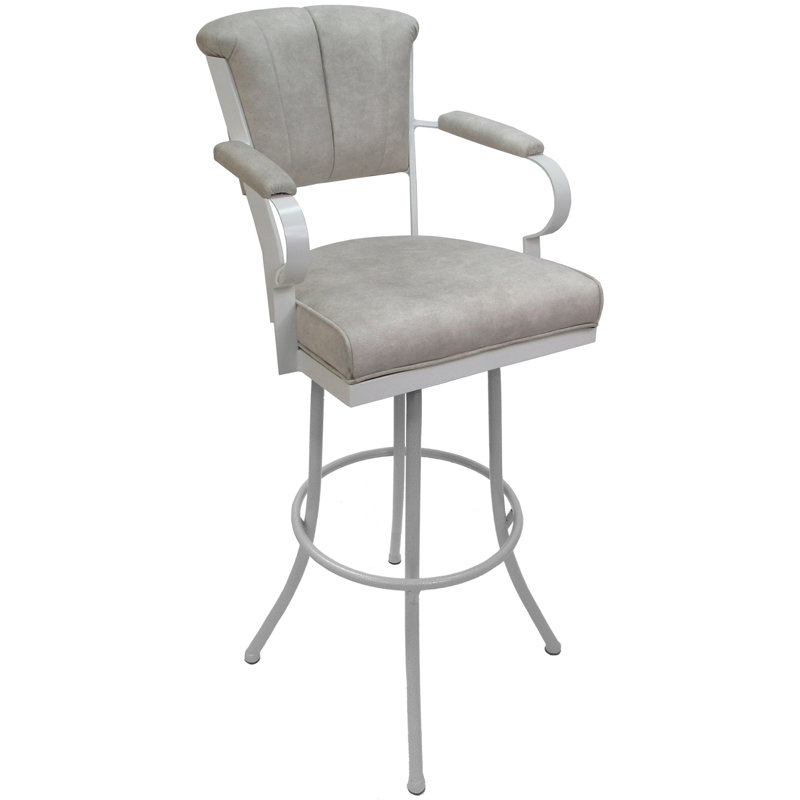 Hallah Swivel Extra Tall Stool 34" Seat, Stucco/White