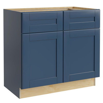 Gallery Express Mercer Assembled 33 in W x 24 in D x 34.5 in H Sink Base Kitchen Cabinet with Sft Close in Navy