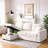 90.5" Wide Convertible Sectional Sofa Bed Chenille L-Shape Sleeper Couch with Flip-up Cup Holders & USB Ports & Storage Chaise for Living Room-935557725