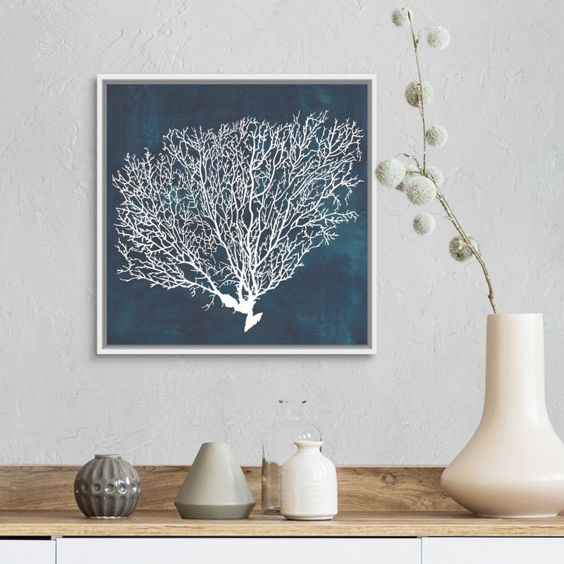 «Inverse Sea Fan II», art mural sur toile, Cadre blanc, H 18 po x l 18 po x P 2 po