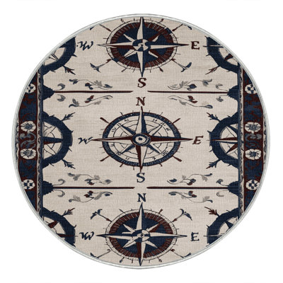 Tapis nautique lavable rose des vents