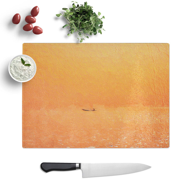 Tempered Glass Alone on a Boat in Nigeria Chopping Board, 28.5 cm W x 20 cm L