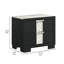 Table de chevet 2 tiroirs Amey, bordure en marbre blanc, bois noir
