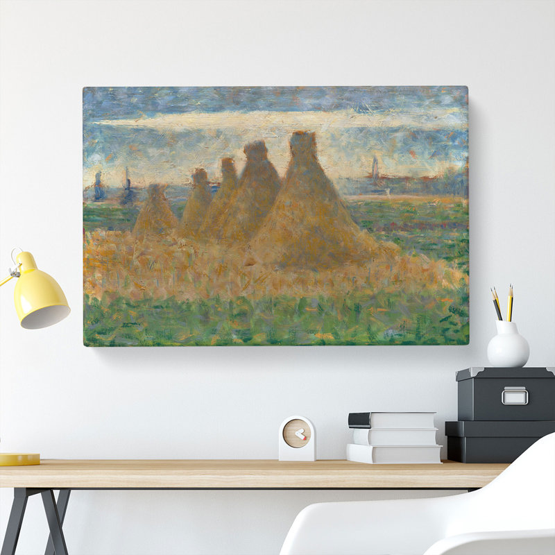 Haystacks by Georges Seurat - Wrapped Canvas, 40cm H x 60cm W x 3cm D