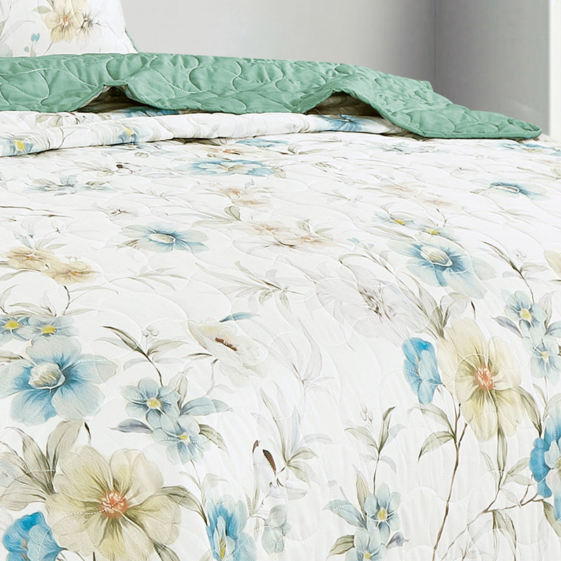Ensemble de couvre-lit réversible 3 pièces Nortia, King Bedspread + 2 Shams