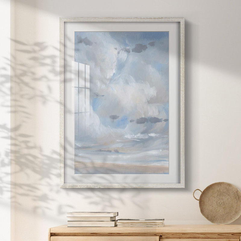 Bleu ciel II - impression encadrée, H 28,5 po x l 20,5 po, Blanc