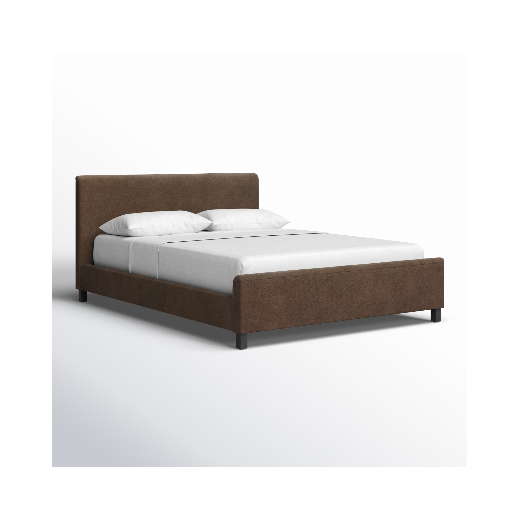 Finney Upholstered Bed, Queen, Dark Brown