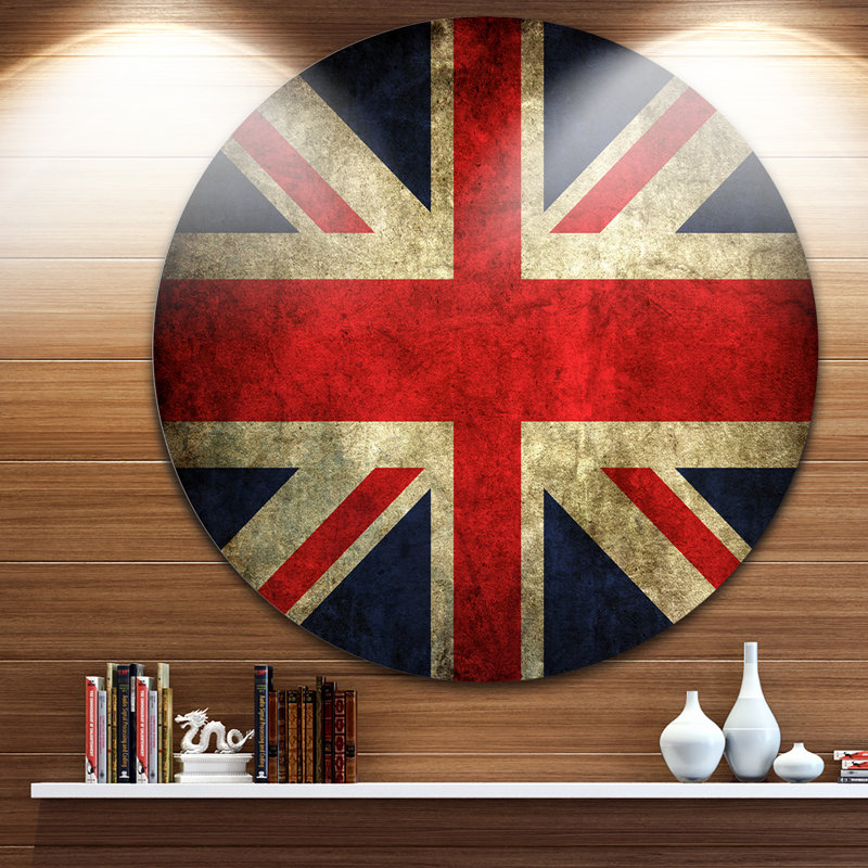 « rétro, drapeau uk », impression, H 11 po x l 11 po x P 1 po, Métal