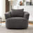 360° Chenille Upholstered Swivel Barrel Chair Accent Sofa with Throw Pillow for Living Room Bedroom Office Hotel-257354370