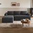 Modern Corduroy Cloud Couch Sectional Sofa, L-Shape 3-Seater Sofa with Smarts Coil Support