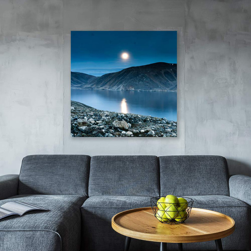 Lune illuminant l'océan bleu X04, H 16 po x l 16 po x P 1,5 po