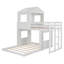 Lit superposé en bois, lit mezzanine avec maisonnette, maison de campagne, échelle et garde-corps