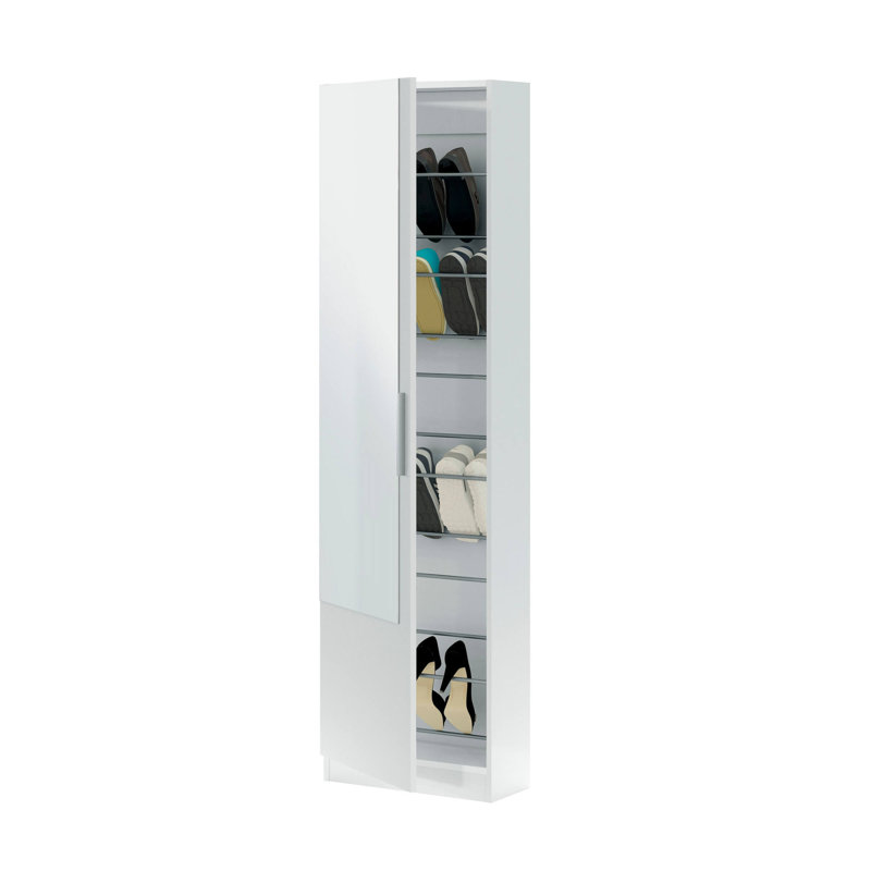 16 Pair Shoe Storage Cabinet, White