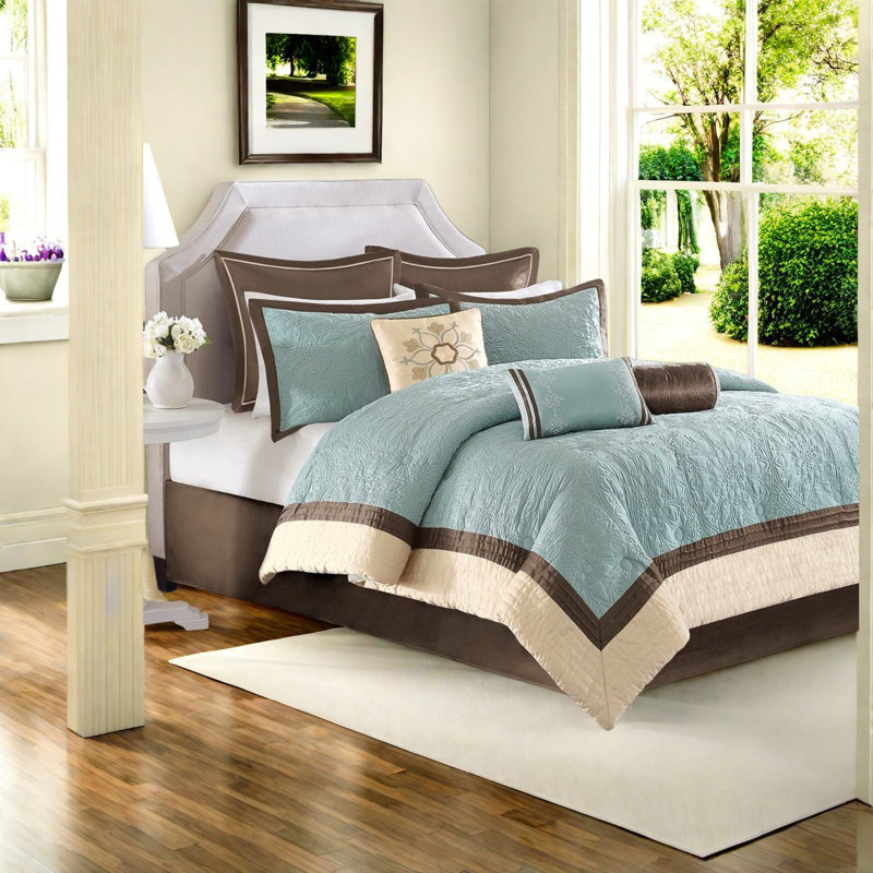 Elegant 9-piece Bedding Sets, Polyester Charmeuse, Traditional Style For Home