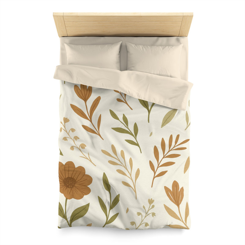 Microfiber Duvet Cover Boho Style, Design 55, Cream, Twin Duvet Cover