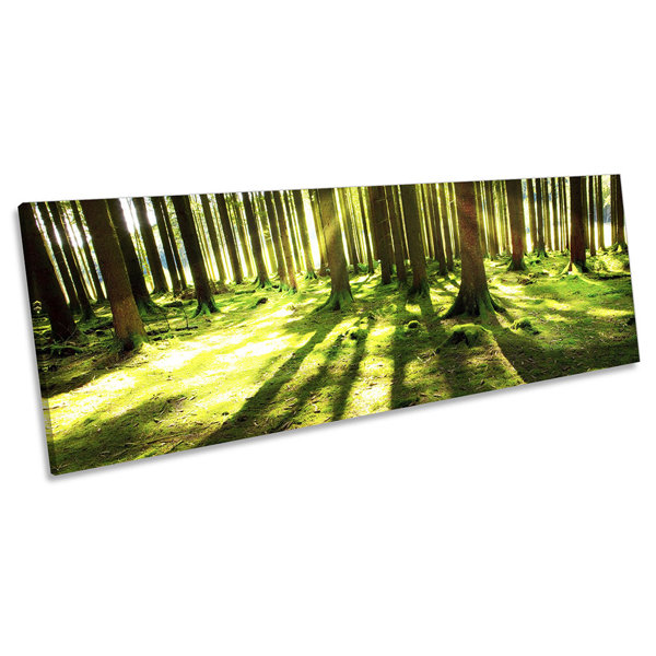 Union Rustic Forest Landscape Sunrise Panoramic - Wrapped Canvas ...
