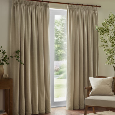 Heavy Chenille Room Darkening Curtain Panel Pair