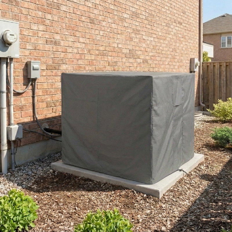 Housse robuste pour climatiseur - Protection contre les intempéries avec interrupteur à bascule et cordon réglables, évents latéraux