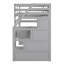 Lit mezzanine simple multifonctionnel, bois de pin gris, conception peu encombrante