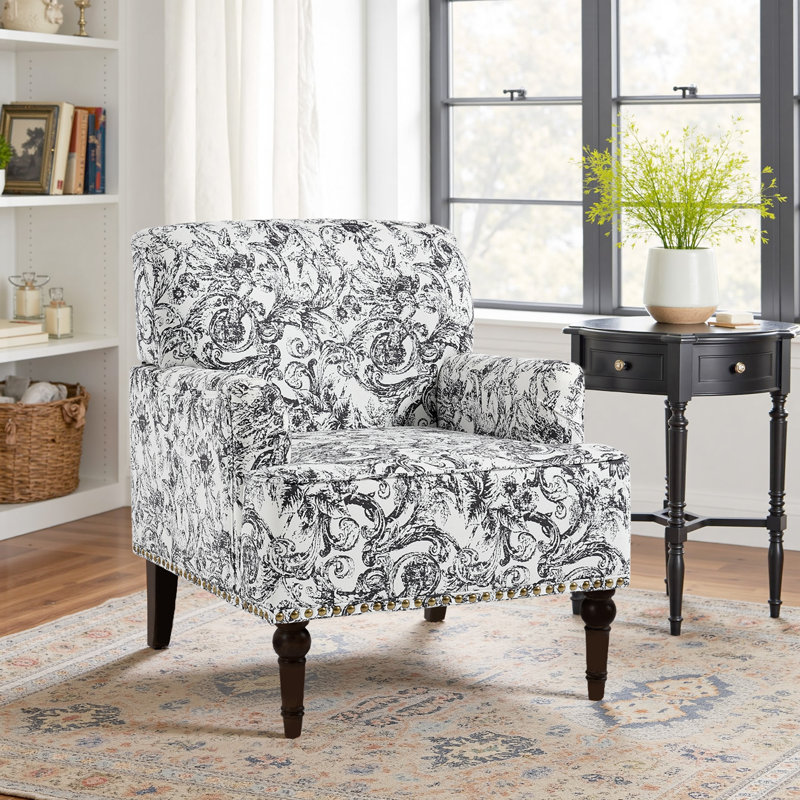 Chaise avec accoudoirs Glenetta Iliana, Chenille noir