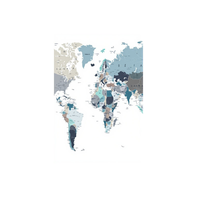 Rideaux de douche abstrait carte du monde, 71 x 71