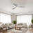 52" Solid Wood 3-Blade Low Profile Ceiling Fan With Integrated LED Light, DC Motor, Smart Remote Control & Reversible Airflow-683973002-683973000