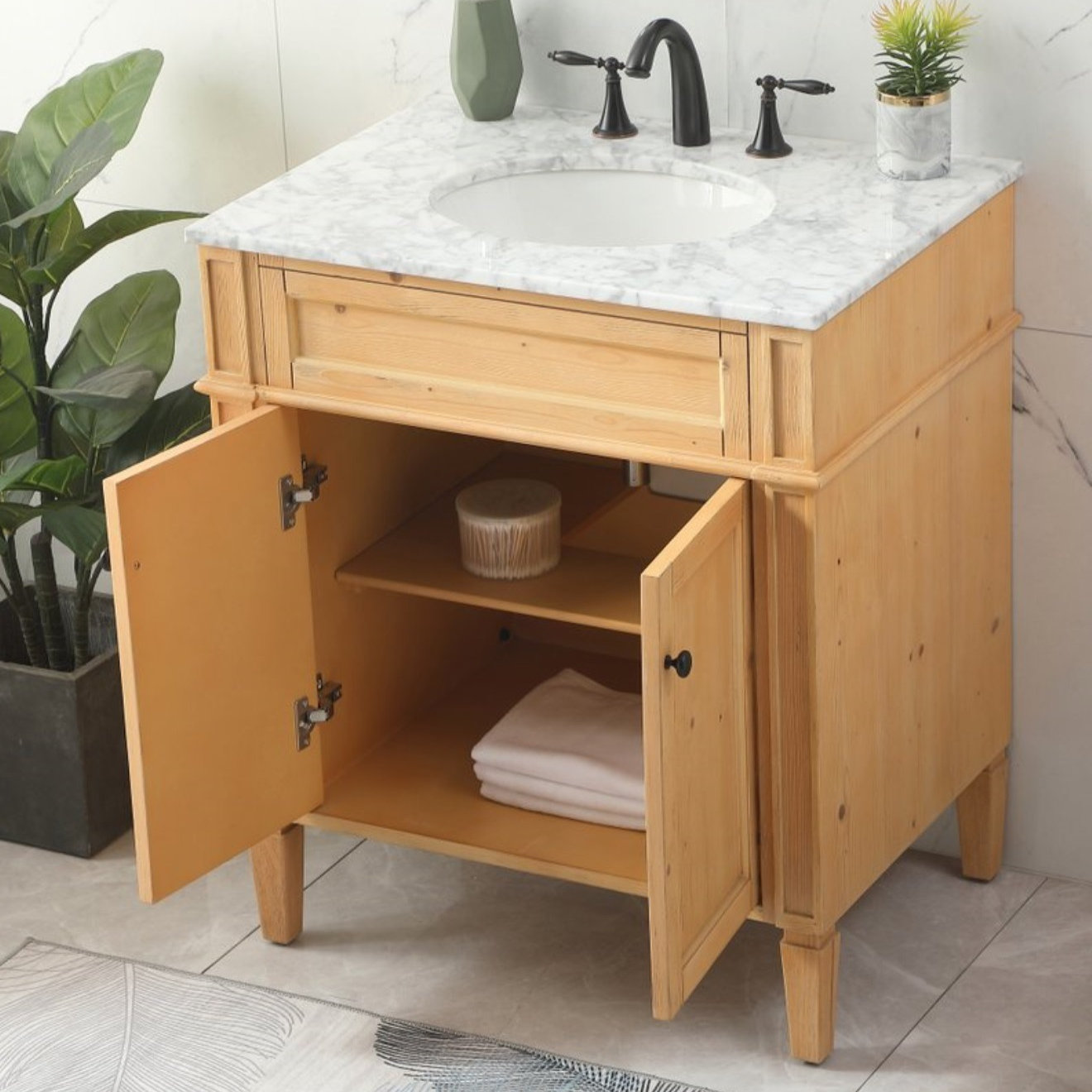 Rivers 30'' Single Bathroom Vanity, Natural