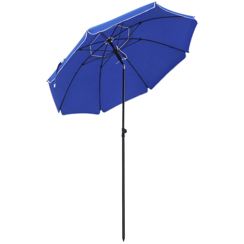 Braley Beach Parasol, 230cm H x 200cm W x 200cm D, Blue