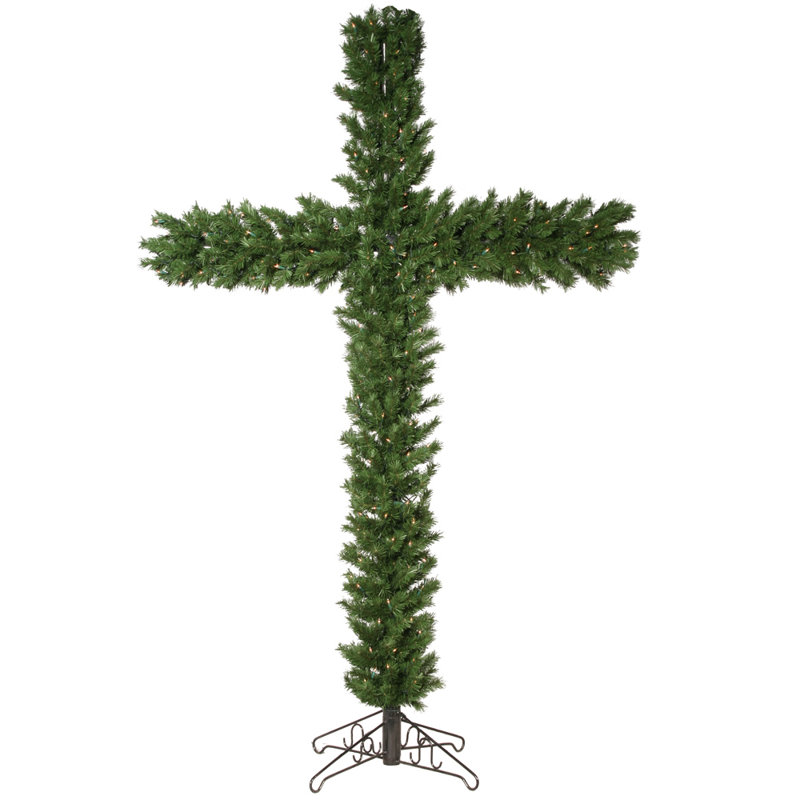7.5' H Lighted Artificial Pine Christmas Tree