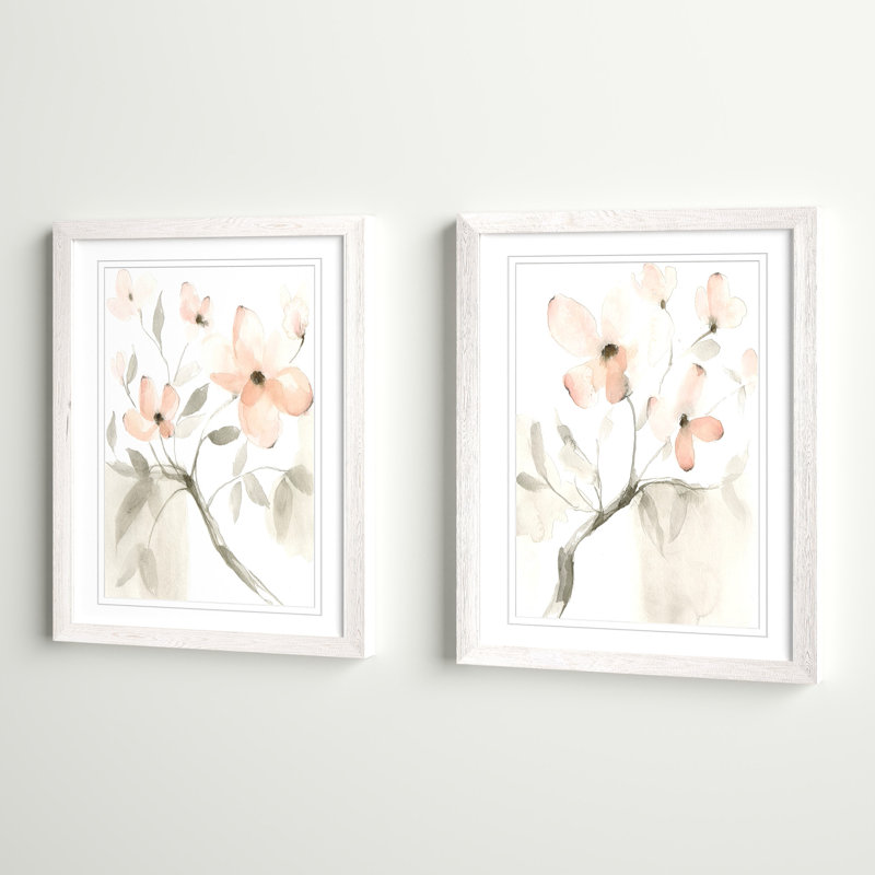 " Dogwood Dream I " by Vincent Van Gogh 2 - Pieces, 20" H x 16" W , White, Framed Print with Mat