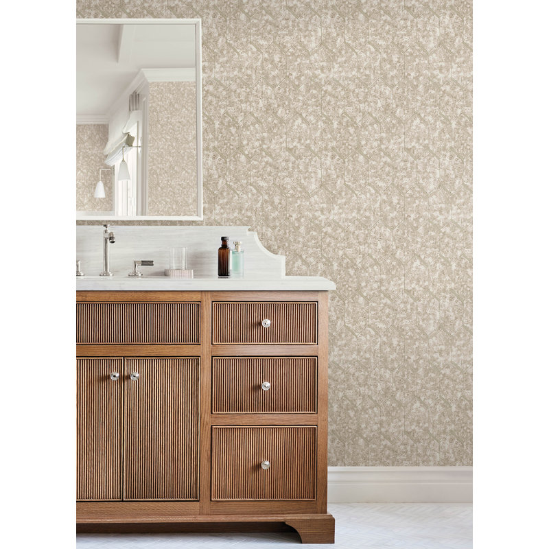 Papier peint carrelage calcaire beige