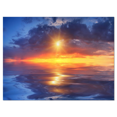 " Cloudy Sunset Reflection In Lake "