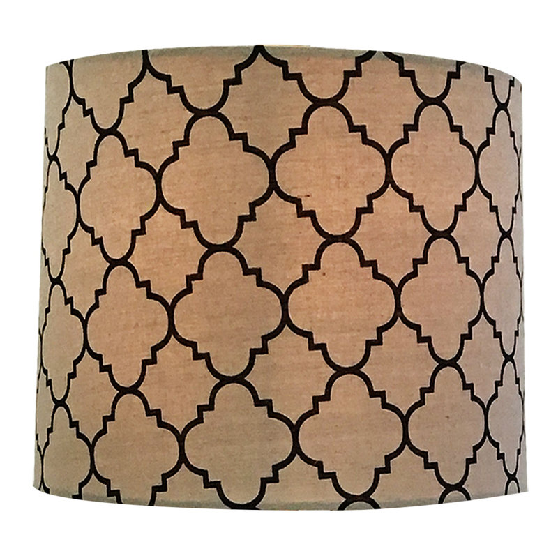 Abat-jour tambour en papier H 12 po x l 18 po (araignée) de couleur beige