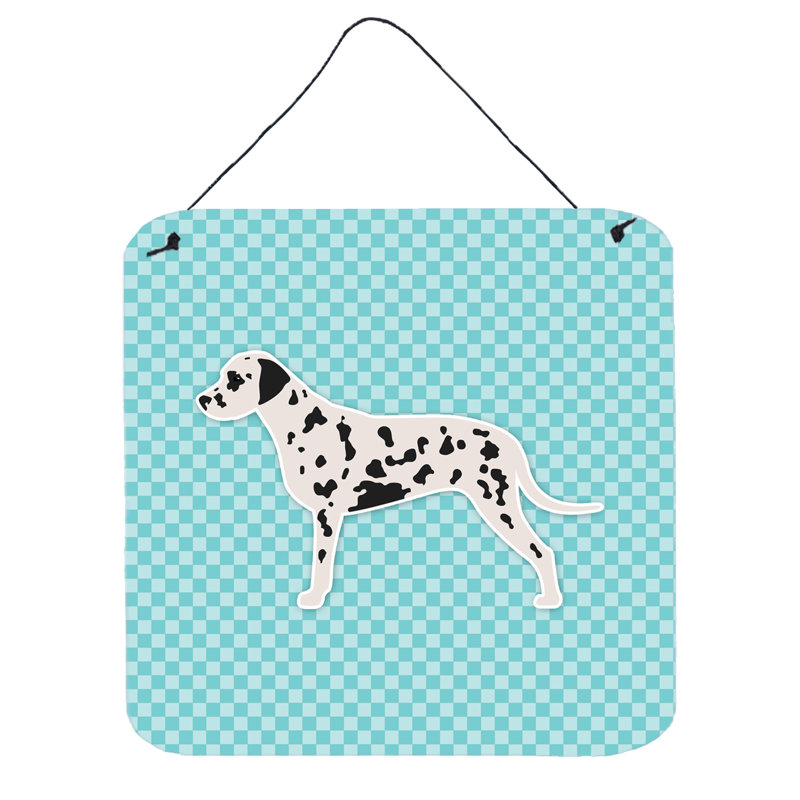 Décoration murale damier dalmatien, Bleu