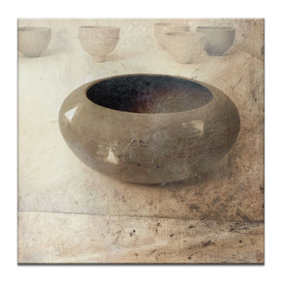 Textured Pots by Gill Cohn - Wrapped Canvas Print