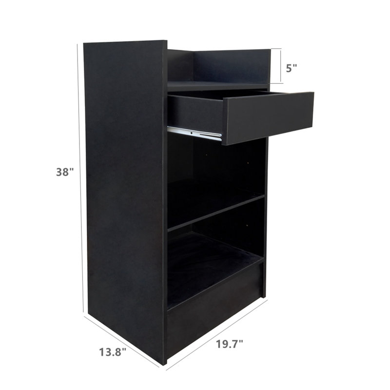 Support de caisse fixe Fixturedisplays® avec tablette de rangement réglable 119721