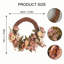 Couronne de soie artificielle rose, couronne de décoration de café pour porte murale de bureau extérieur-1360892586