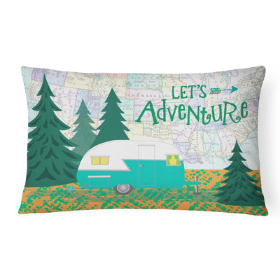  Coussin décoratif intérieur / extérieur Let's Adventure Glamping Trailer