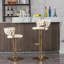 Ensemble de 2 tabourets de bar réglables avec repose-pieds chromé et base pivotante-676998308