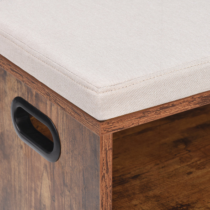 4 Pair Shoe Storage Bench, Brown/Beige