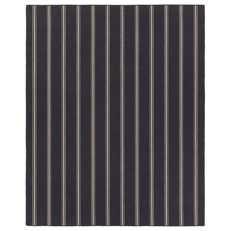 Striped Area Rug in Navy/Ivory, Rectangle 2' x 3'