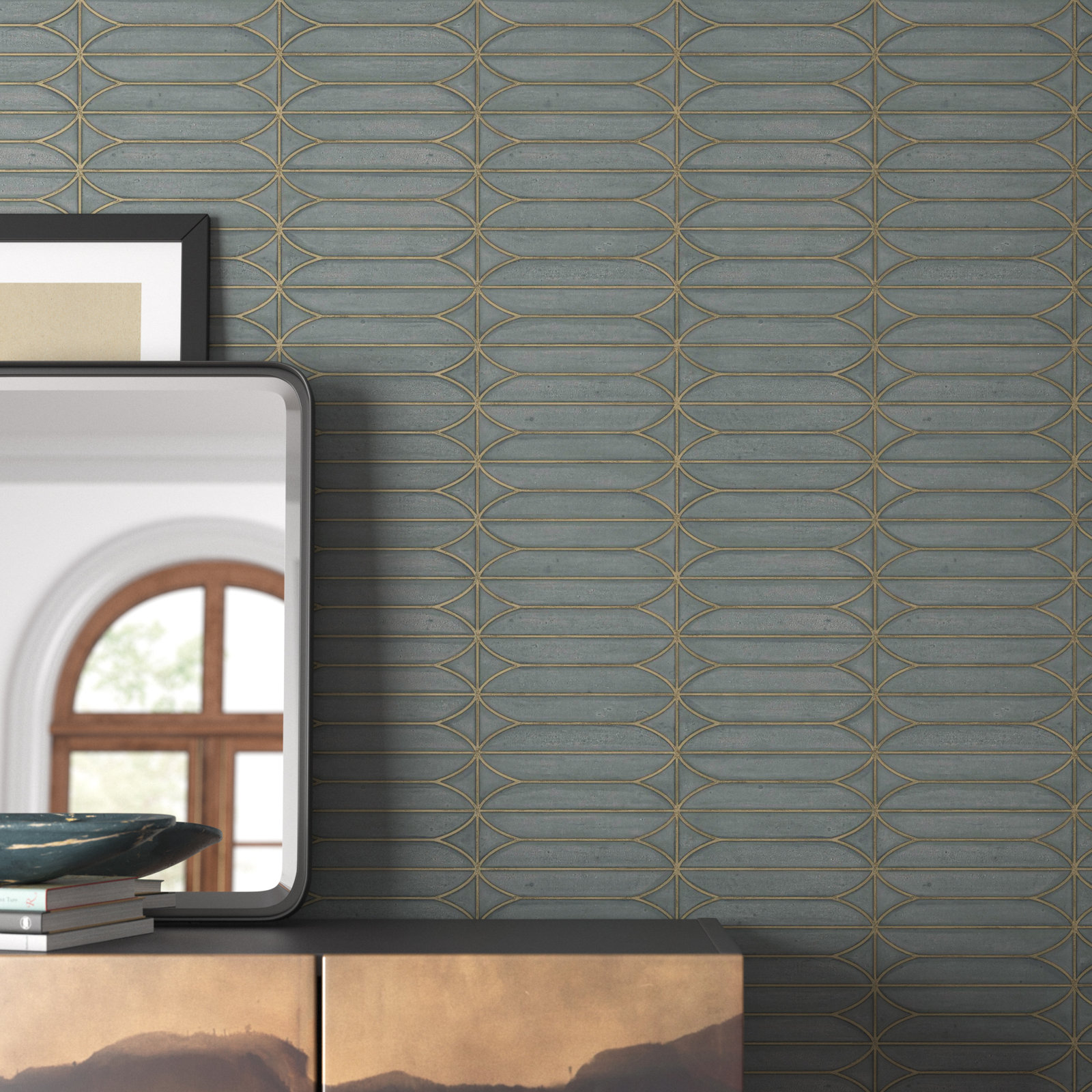 Branley Modern Geometric Wallpaper, Charcoal
