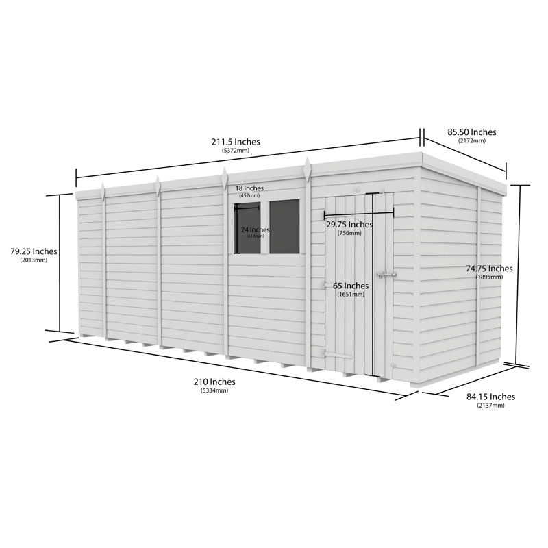 18x7 Pent Composite Shed