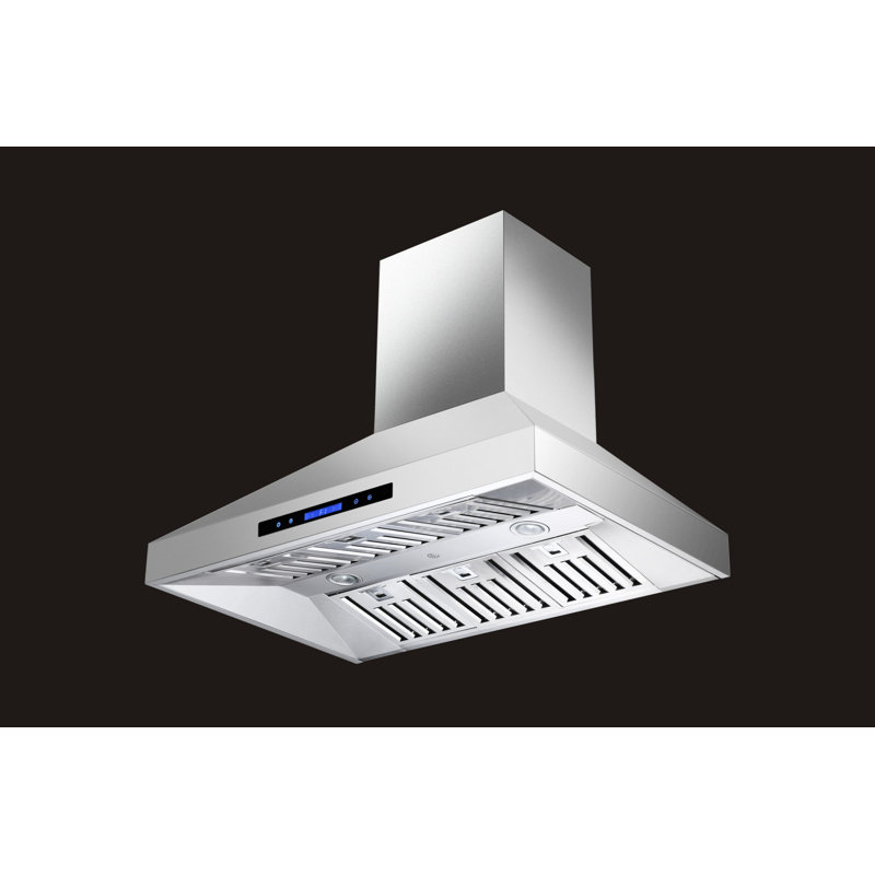 Hotte de cuisine murale à conduit 36 "650 CFM en nickel brossé