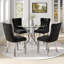 Ensemble de salle à manger à piédestal rond 5 pièces avec chaise capitonnée en velours pour salle à manger et salon-1248467043-1246170666-1248467042