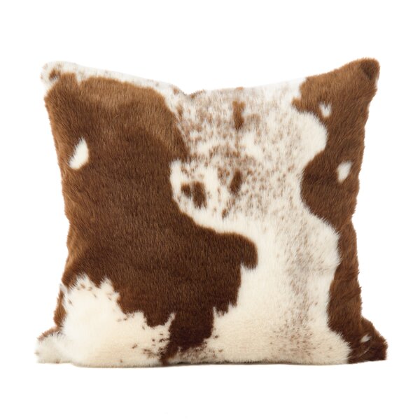 Saro Lifestyle 471.BR28SD 28 in. Urban Faux Cowhide Down Filled Floor Pillow, Brown